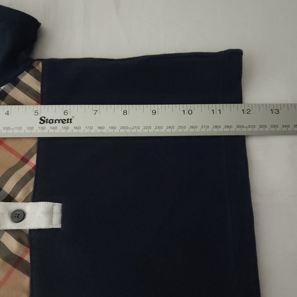 Burberry Vintage Check Panel Polo Shirt in Navy - Picture 6 of 6